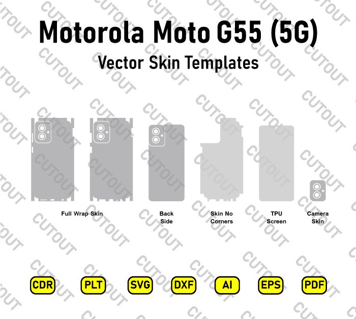 Motorola Moto G55 5G 2024 Vector Skin Cut Files