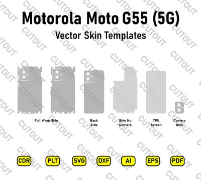 Motorola Moto G55 5G 2024 Vector Skin Cut Files