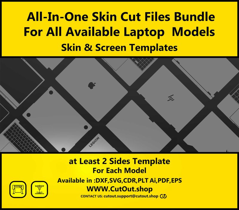 All-In-One Bundle Laptop Vector Skin Cut File Templates