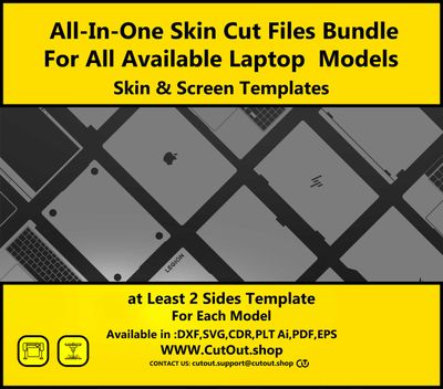 All-In-One Bundle Laptop Vector Skin Cut File Templates