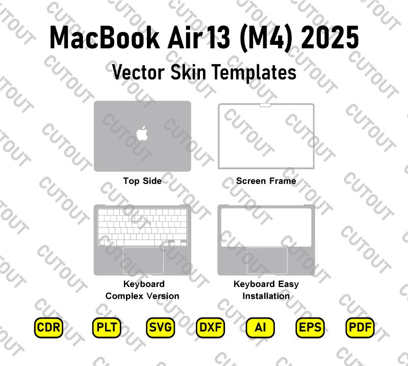 MacBook Air 13 (M4) 2025 Vector Skin Cut Files