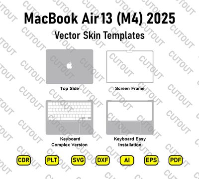 ​Archivos de corte vectorial para MacBook Air 13 (M4) 2025