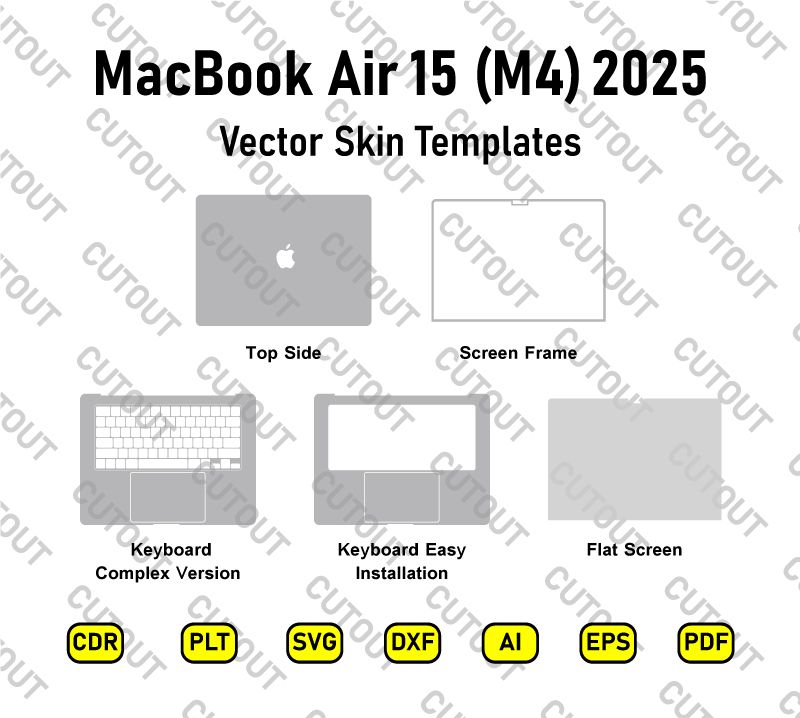 MacBook Air 15 (M4) 2025 Vector Skin Cut Files