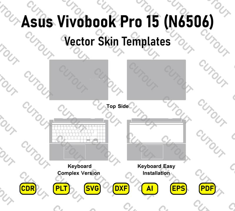 Asus Vivobook Pro 15 (N6506) Vector Skin Cut Files