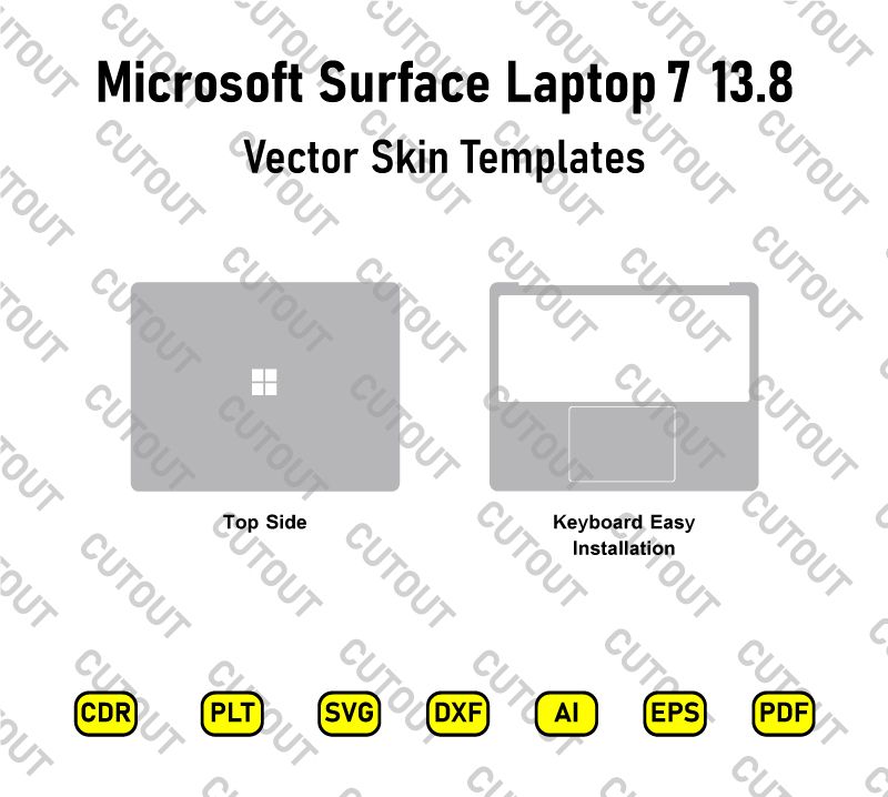 Microsoft Surface Laptop 7 13.8 Vector Skin Cut Files