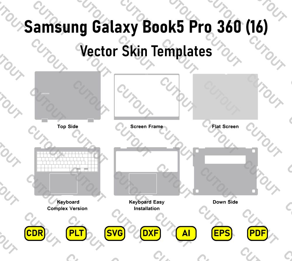 Samsung Galaxy Book5 Pro 360 16 Vector Skin Cut Files