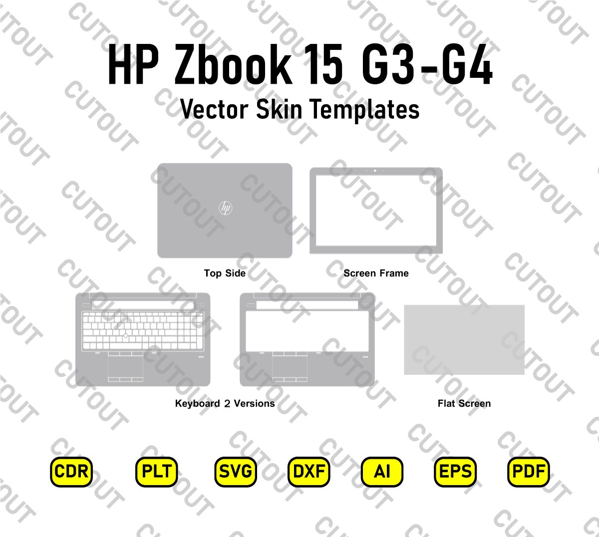 HP Zbook 15 G3-G4 Vector Skin Cut Files