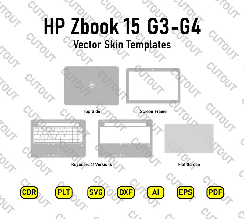 HP Zbook 15 G3-G4 Vector Skin Cut Files