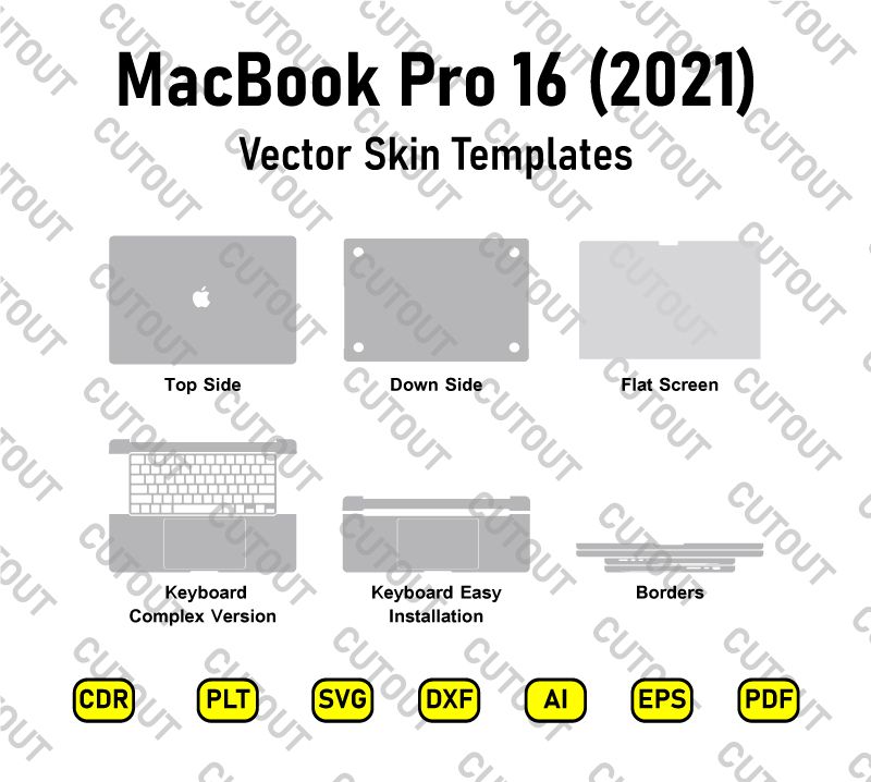 MacBook Pro 16 (2021) Vector Skin Cut Files