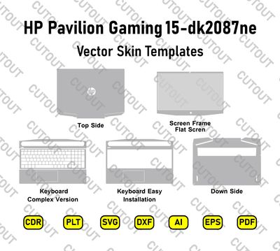 HP Pavilion Gaming 15-dk2087ne Vector Skin Cut Files