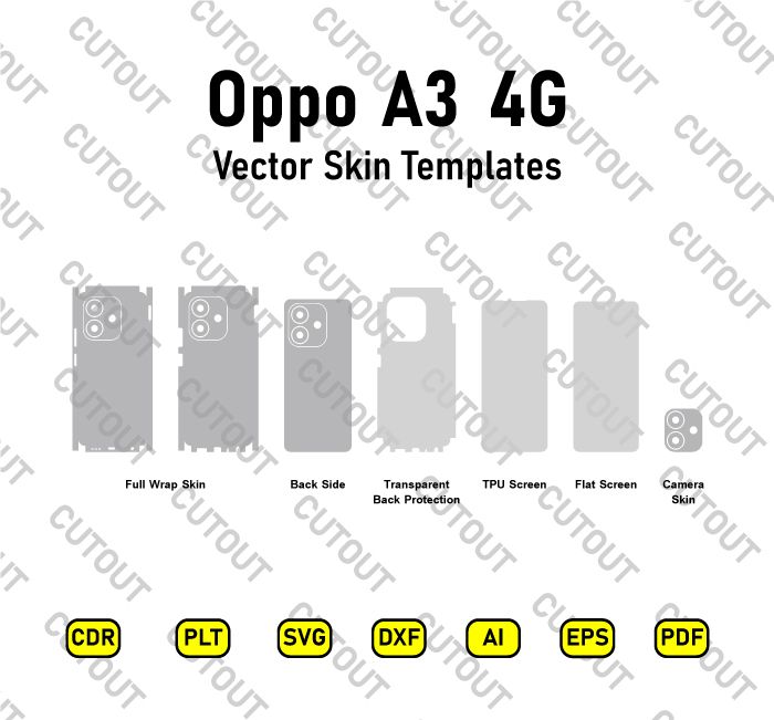 Oppo A3 4G Vector Skin Cut Files