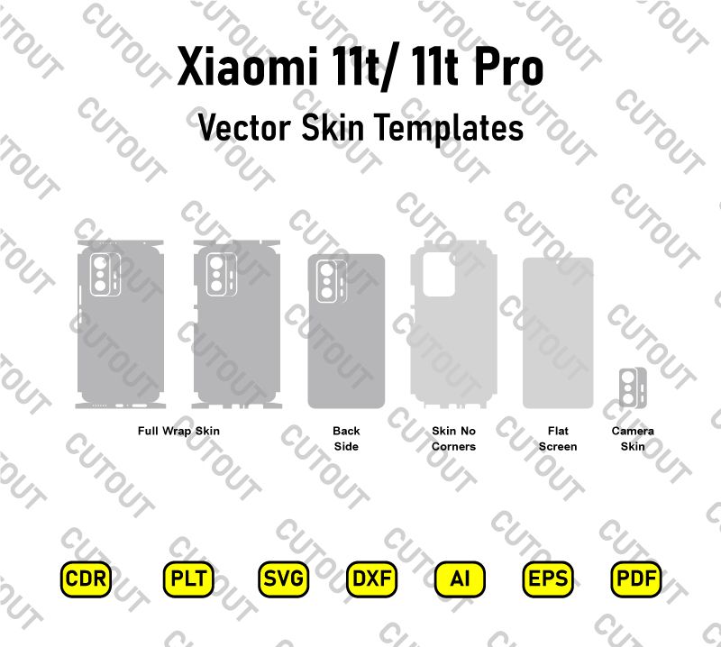 Xiaomi 11t/Xiaomi 11t Pro Vector Skin Cut Files