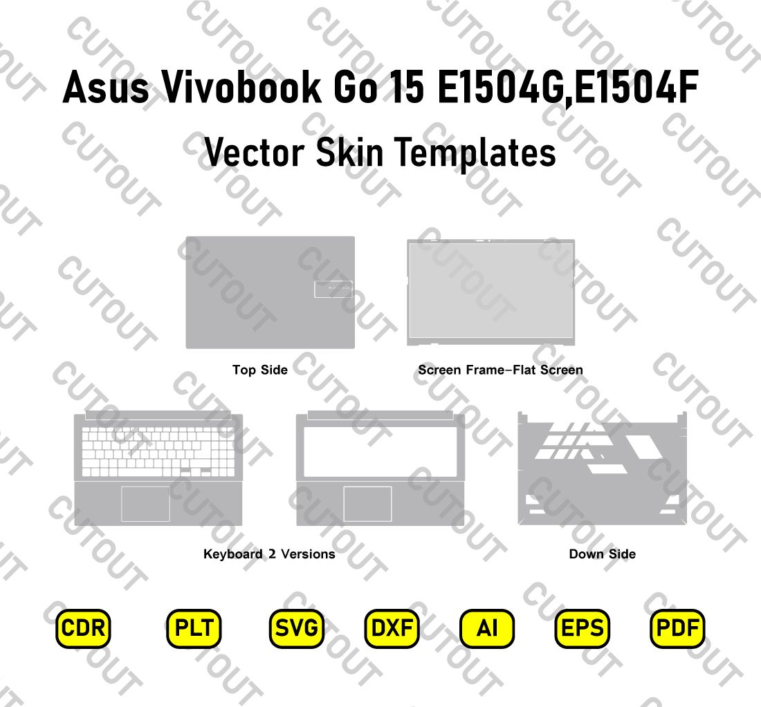 Asus Vivobook Go 15 E1504G,E1504F Vector Skin Cut Files