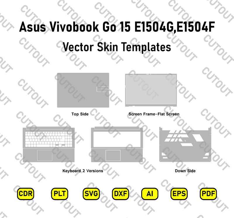 Asus Vivobook Go 15 E1504G,E1504F Vector Skin Cut Files