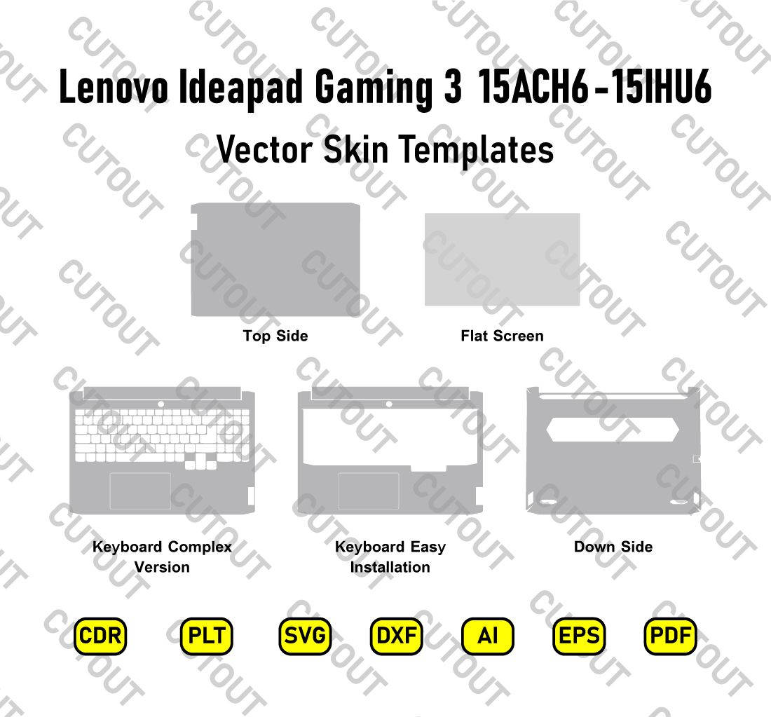 Lenovo ideapad Gaming 3 15ACH6-15IHU6 Vector Skin Cut Files