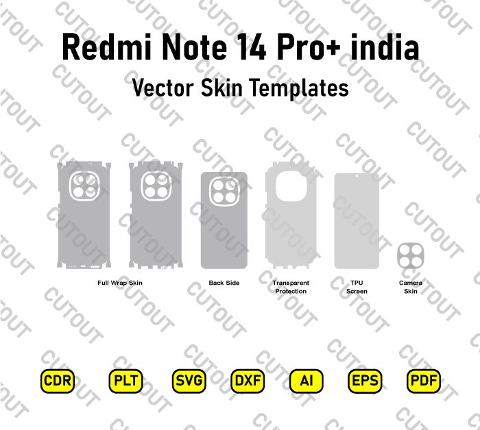 Xiaomi Redmi Note 14 Pro+ india Vector Skin Cut Files