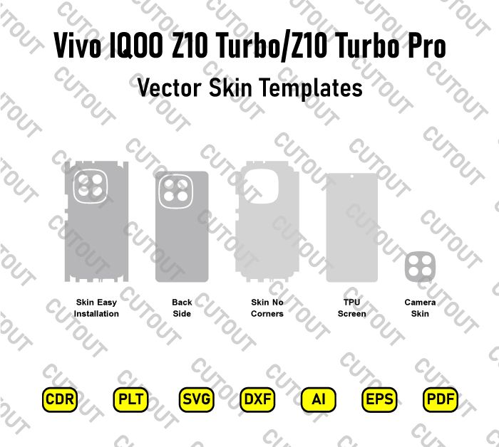 Vivo iQOO Z10 Turbo/ Z10 Turbo Pro Vector Skin Cut Files