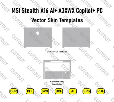 ​Archivos de corte vectorial para la máscara MSI Stealth A16 AI+ A3XWX Copilot+ para PC