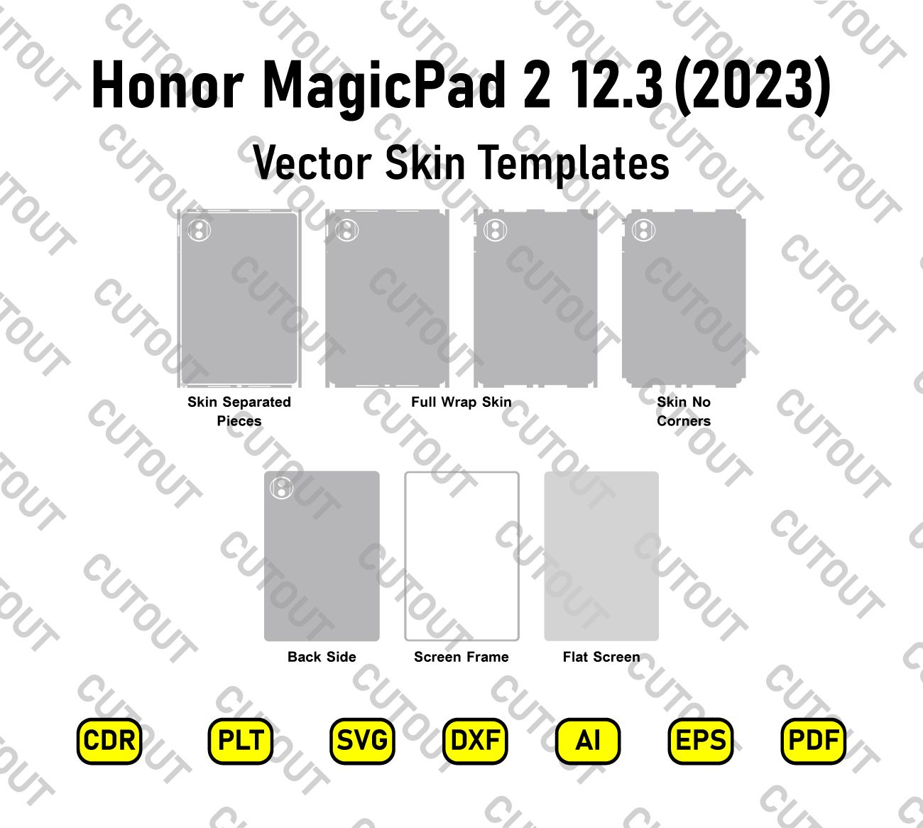 Honor MagicPad 2 12.3 2023 Vector Skin Cut Files