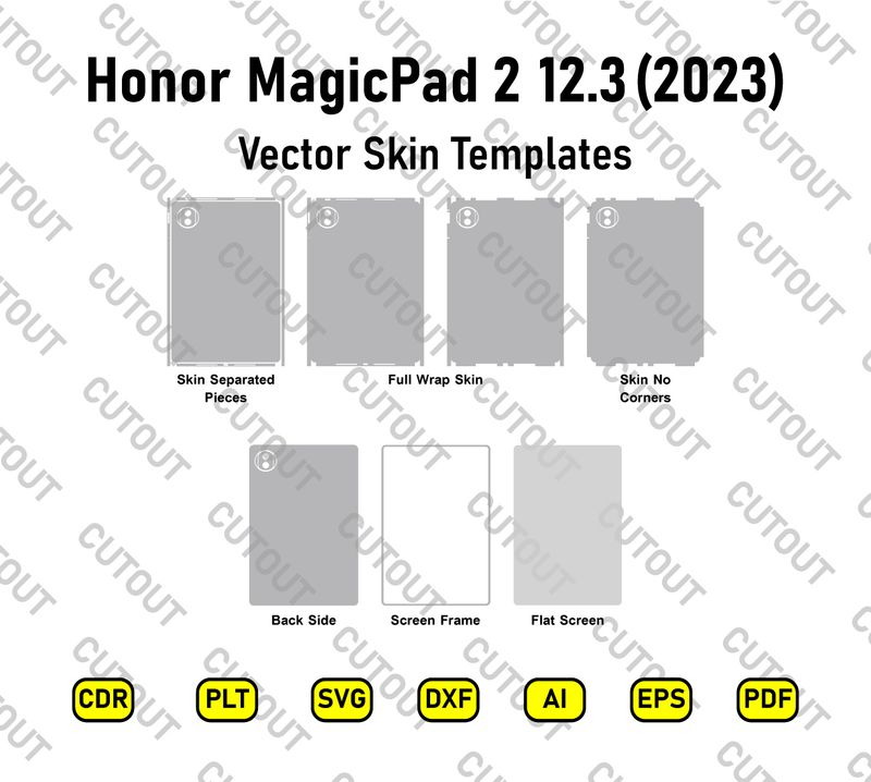 Honor MagicPad 2 12.3 2023 Vector Skin Cut Files