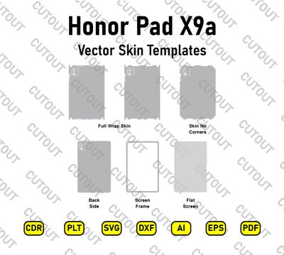 ​Archivos de corte vectorial de la máscara para Honor Pad X9a