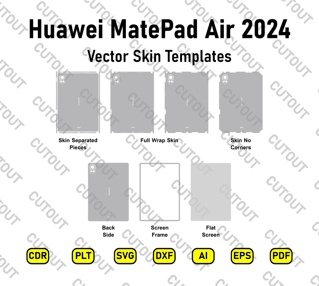 Huawei MatePad Air 2024 Vector Skin Cut Files