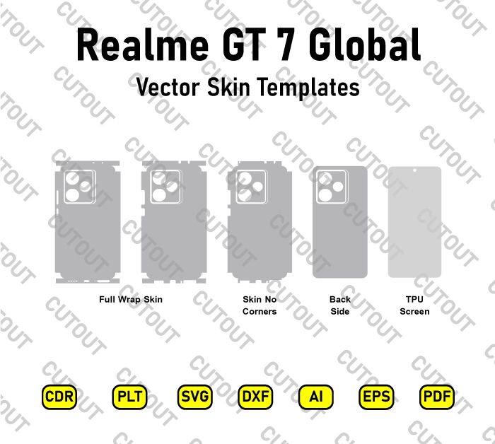 Realme GT 7 Global Vector Skin Cut Files