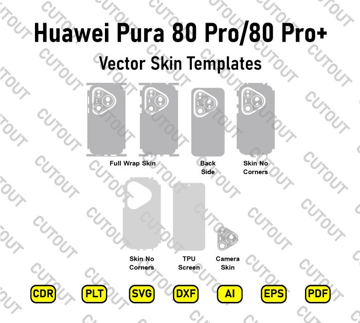 Huawei Pura 80 Pro/Pura 80 Pro+ Vector Skin Cut Files