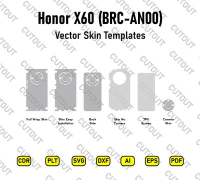 ​Archivos de corte vectorial para el Honor X60 (BRC-AN00)