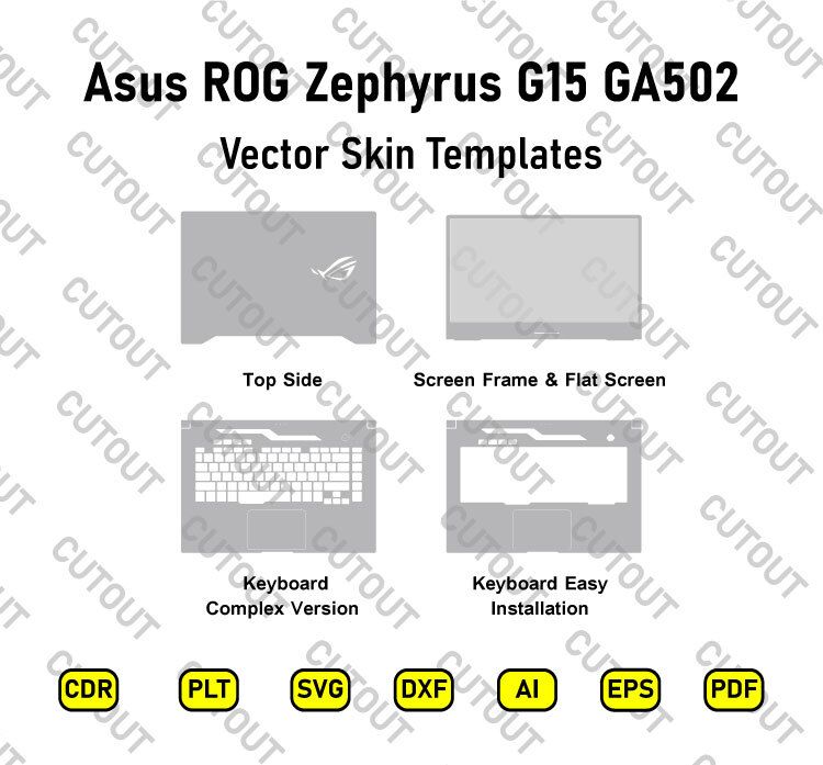 Asus ROG Zephyrus G15 GA502 Vector Skin Cut Files