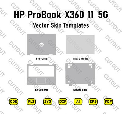 HP ProBook X360 11 5G EE Vector Skin Cut Files