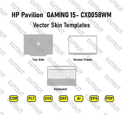 HP Pavilion Gaming 15-CX0058WM Vector Skin Cut Files