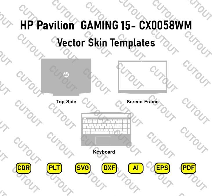 HP Pavilion Gaming 15-CX0058WM Vector Skin Cut Files