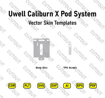 Uwell Caliburn X Pod System Vector Skin Cut Files