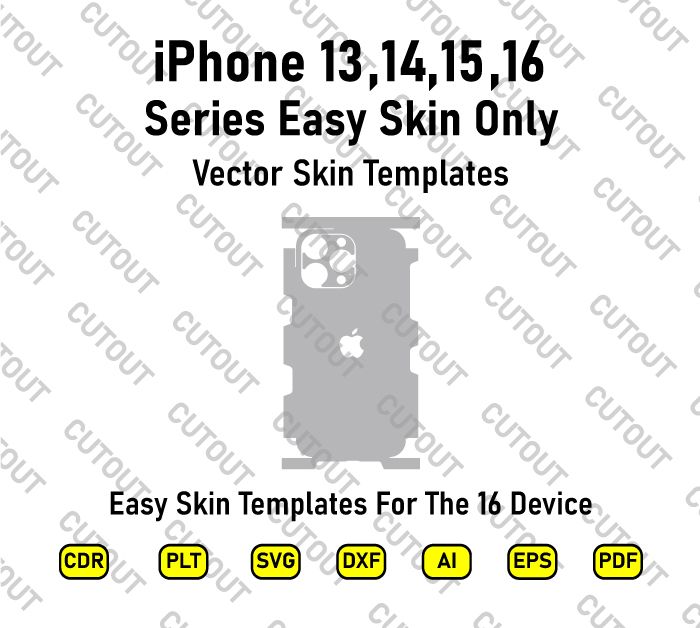 iPhone 16 Series Easy Skin For 16 Device Vector Skin Cut Files
