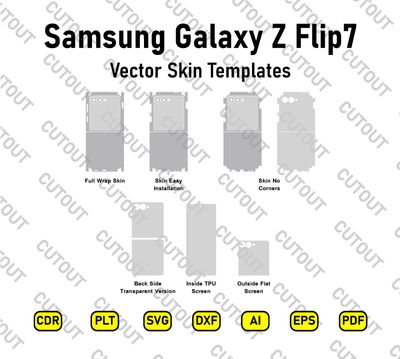 ​Archivos de corte vectorial de la carcasa para Samsung Galaxy Z Flip7