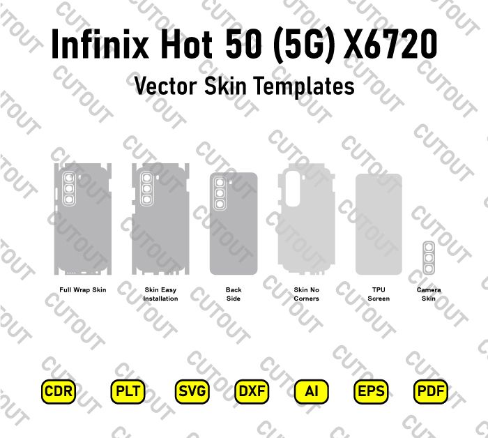 Infinix Hot 50 (5G) X6720 Vector Skin Cut Files