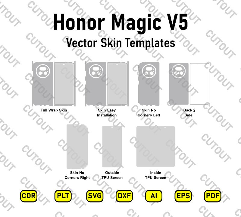 Honor Magic V5 Vector Skin Cut Files