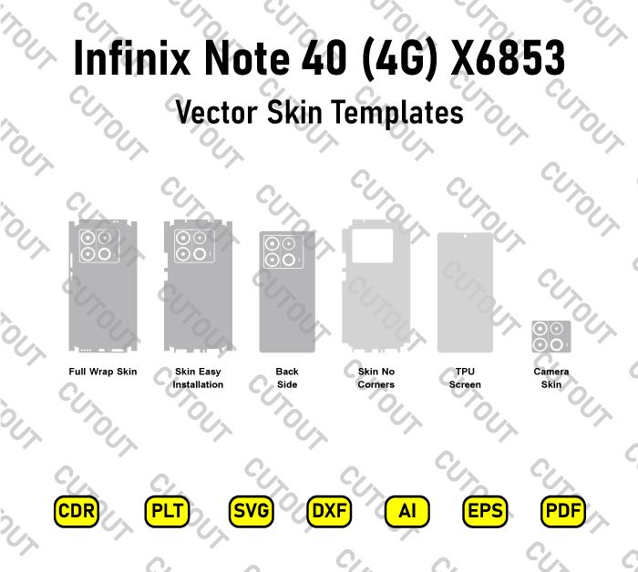 Infinix Note 40 4G X6853 Vector Skin Cut Files