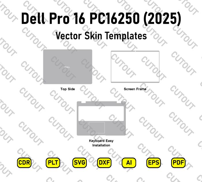 Dell Pro 16 (16 Inch) 2025 Vector Skin Cut Files