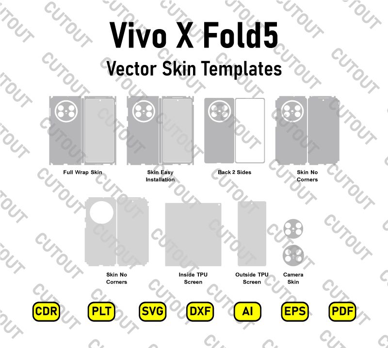 Vivo X Fold5 Vector Skin Cut Files