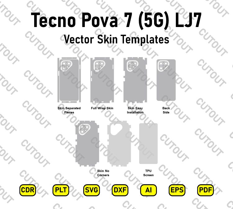 Tecno Pova 7 5G LJ7 Vector Skin Cut Files