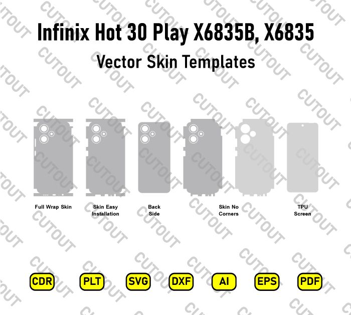 Infinix Hot 30 Play X6835 Vector Skin Cut Files
