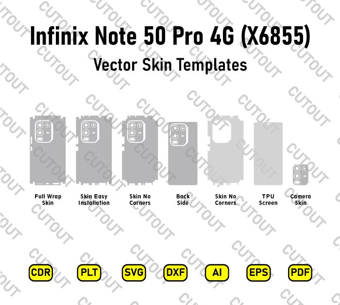 Infinix Note 50 Pro 4G X6855 Vector Skin Cut Files