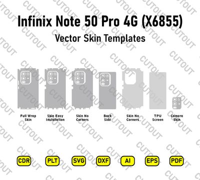 Infinix Note 50 Pro 4G X6855 Vector Skin Cut Files