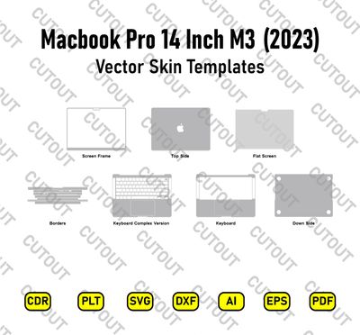 Macbook Pro 14 2023 M3 Vector Skin Cut Files