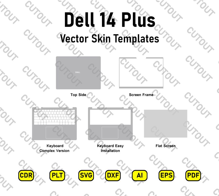 Dell 14 Plus Vector Skin Cut Files