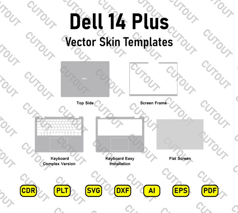 Dell 14 Plus Vector Skin Cut Files