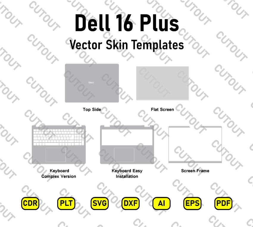 Dell 16 Plus Vector Skin Cut Files