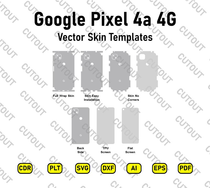Google Pixel 4a 4G Vector Skin Cut Files